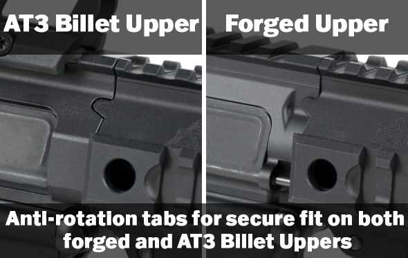 AT3 Quad Rails are Compatible with the AT3 Billet Upper and Standard Forged Uppers