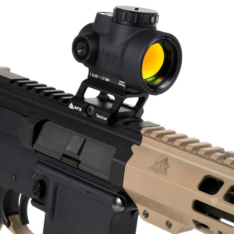 The RCO mount cantilevers forward for faster target and sight acquisition