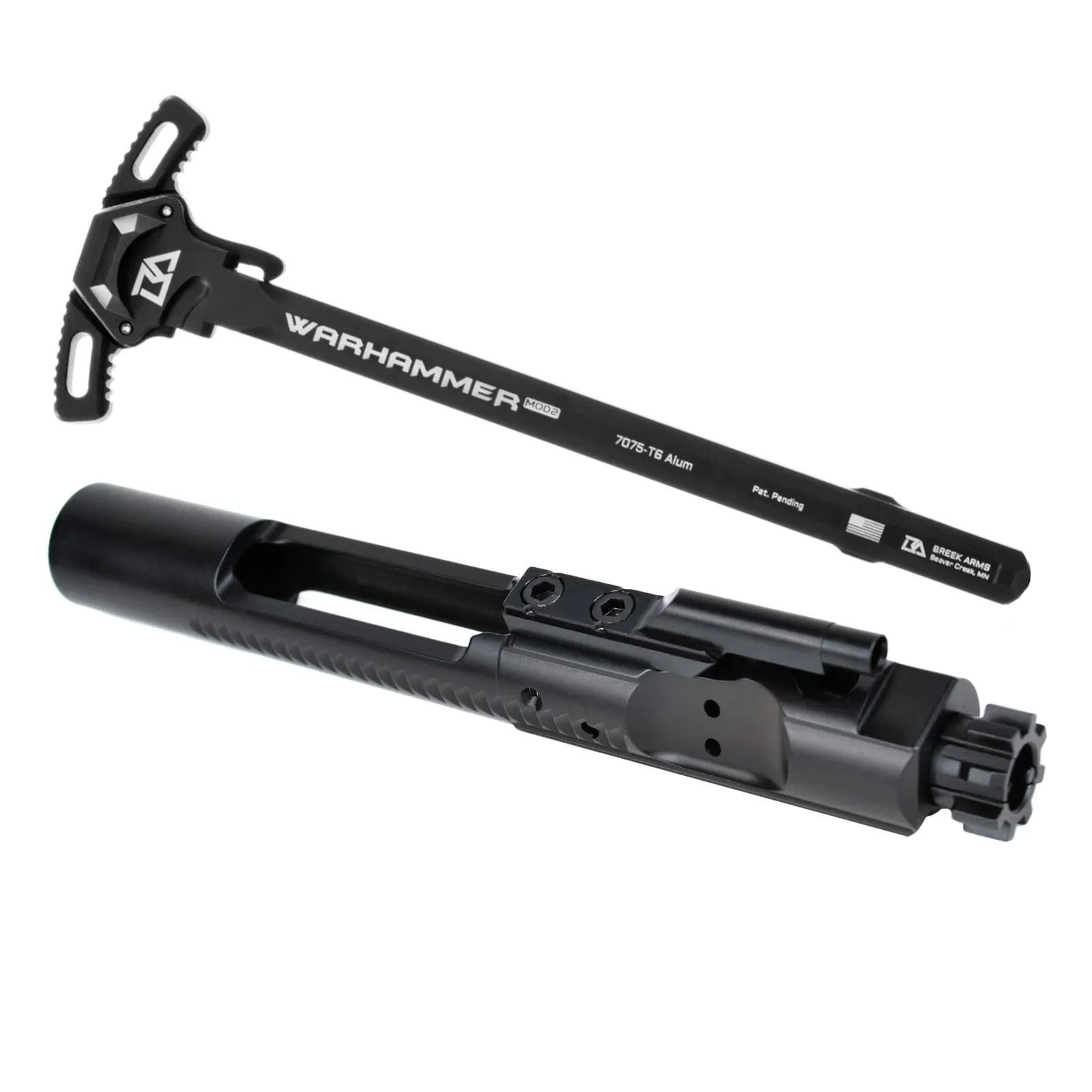 AT3™ Black Nitride 5.56 Bolt Carrier Group with Breek Arms Warhammer AR-15 Charging Handle
