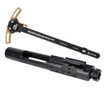 AT3 Tactical Black Nitride 5.56 Bolt Carrier Group with Breek Warhammer AR-15 Charging Handle - Standard Latch - Flat Dark Earth