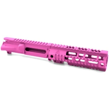 AT3 Tactical Forged AR-15 Upper Receiver with Pro Quad Rail Combo - 7 Inch - Pink