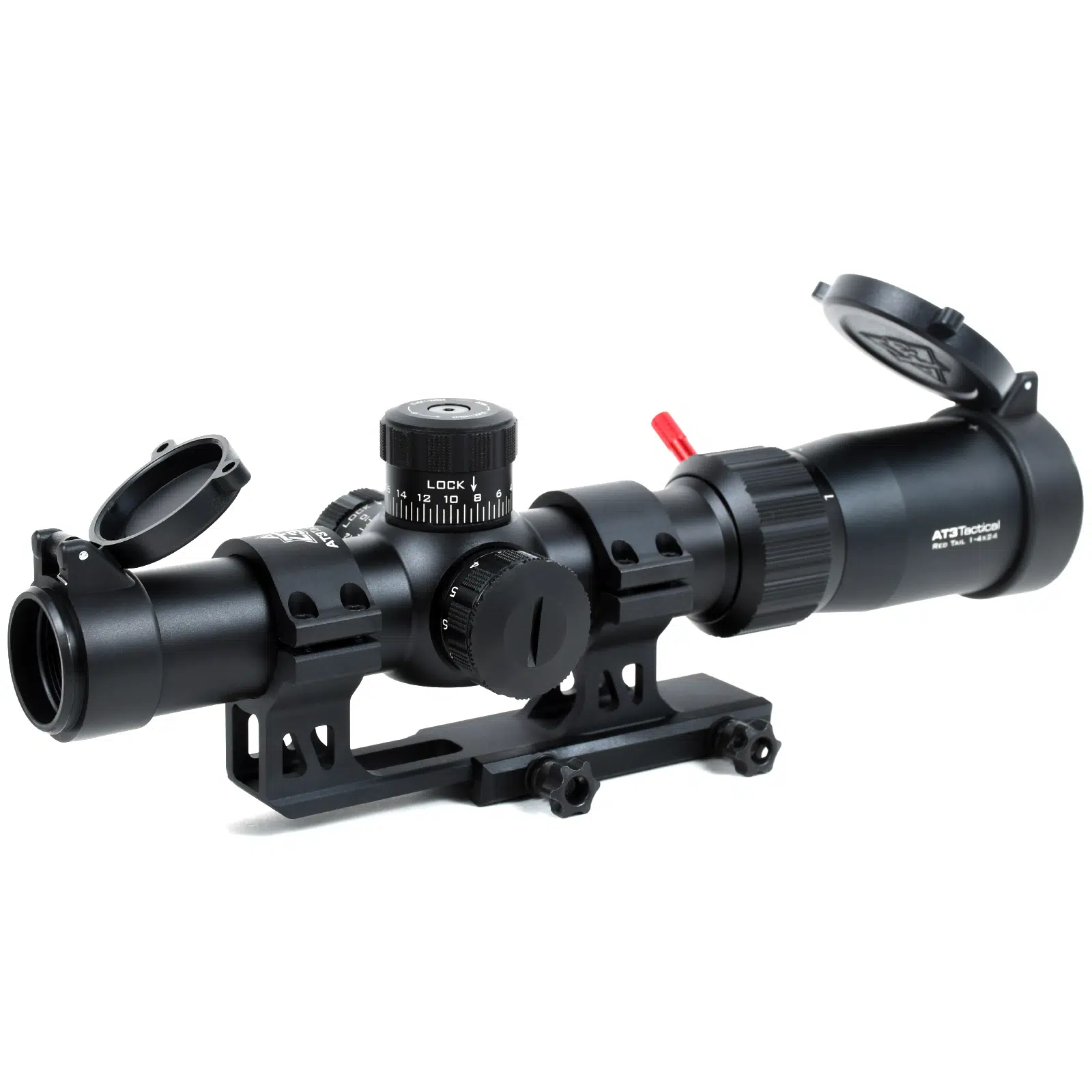AT3™ Red Tail™ Rifle Scope with Locking Caps – 1-4x or 1-6x Magnification – 5.56 Illuminated BDC Reticle