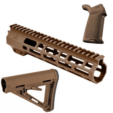 AT3 Tactical SPEAR Furniture Kit with Magpul MOE Grip and Stock - Burnt Bronze, 9 Inch