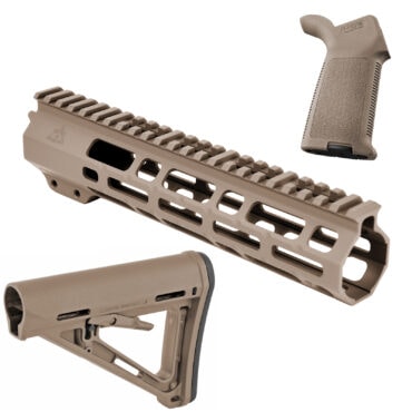 AT3 Tactical SPEAR Furniture Kit with Magpul MOE Grip and Stock - Flat Dark Earth, 9 Inch