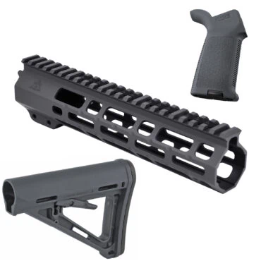 AT3 Tactical SPEAR Furniture Kit with Magpul MOE Grip and Stock - Gray, 9 Inch