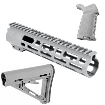 AT3 Tactical SPEAR Furniture Kit with Magpul MOE Grip and Stock - Titanium, 9 Inch