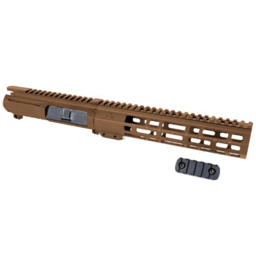 AT3 Tactical SPEAR M-LOK Handguard with Billet Upper Combo for AR-15 - Burnt Bronze 9 inch