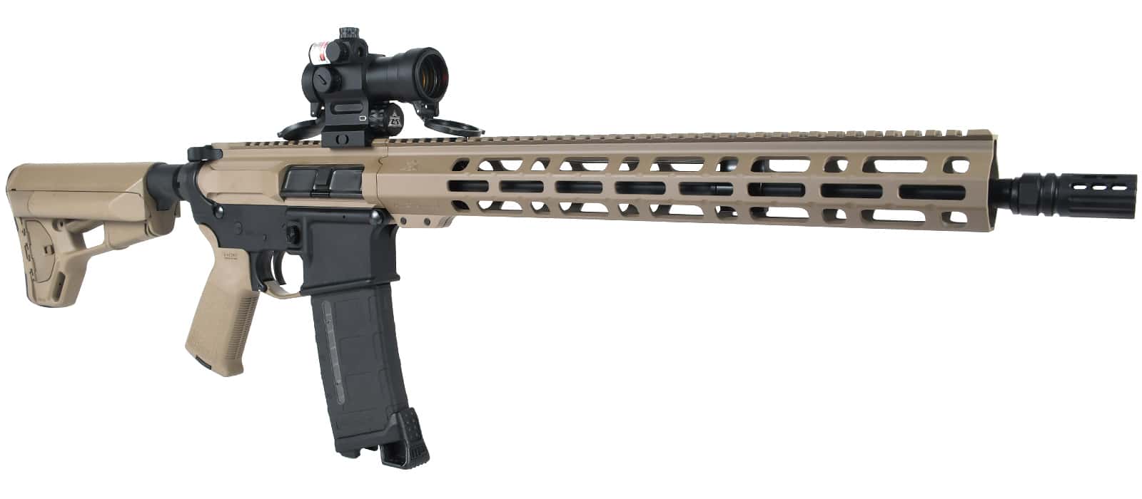 This Upper Group Uses a 15 Inch Handguard with Magpul Flat Dark Earth Cerakote