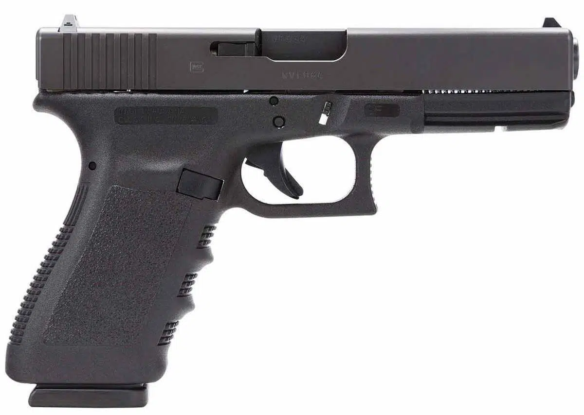 A GLOCK 21 SF. It is hard to see, but the grip has a thinner circumference.