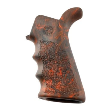 Hogue AR-15 Pistol Grip with Finger Grooves and Beavertail - Lava Red