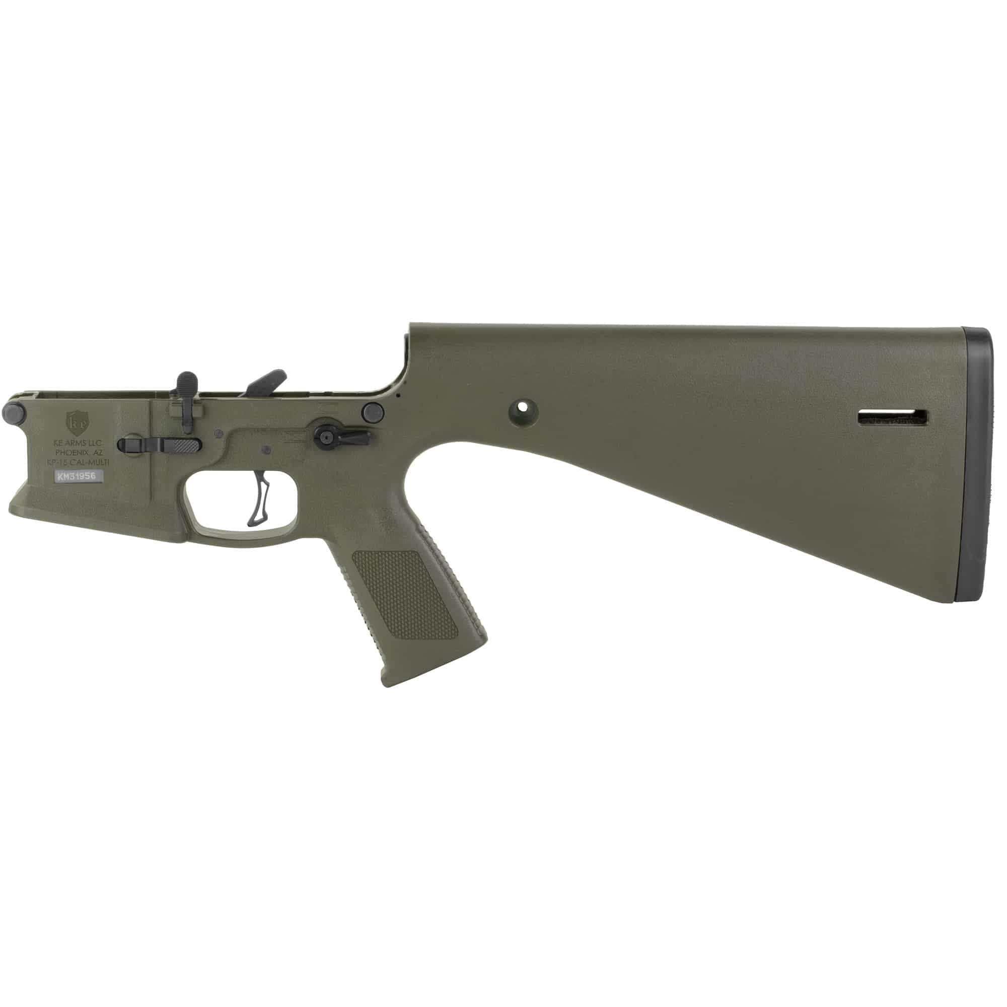 KE Arms KP-15 Monolithic Polymer Lower Receiver with Rekluse Trigger and Ambi Controls - OD Green - AT3 Tactical