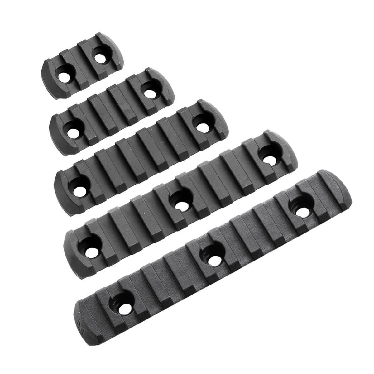 BLACK Set for Magpul  Hand Guards Polymer Rail Sections 2 slot 