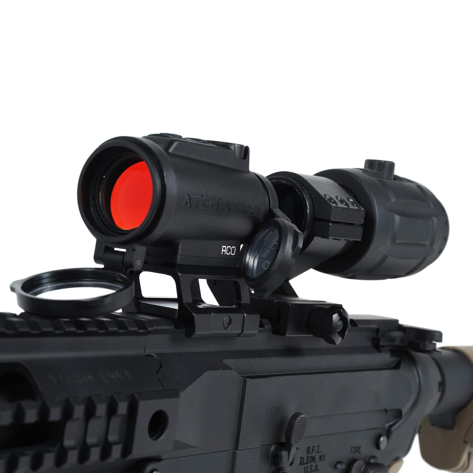 AT3 RCO Red Dot Sight with Circle Dot Reticle and Variable Riser Mounts 