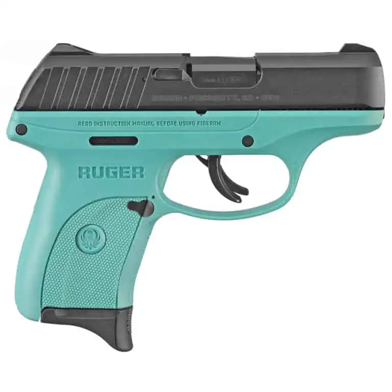 Ruger EC9S 9mm 3.1" Pistol - 7 Rounds - Black/Turquoise