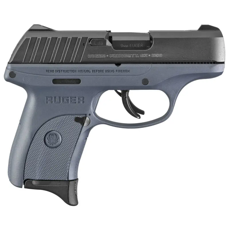 Ruger EC9S 9mm 3.1" Pistol - 7 Rounds - Black/Cobalt Blue