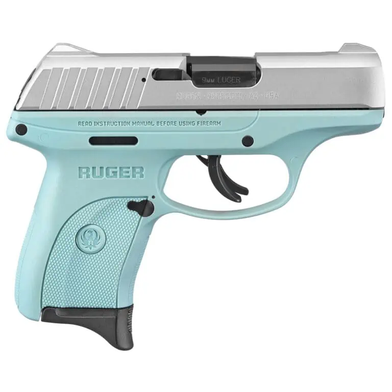 Ruger EC9S 9mm 3.1" Pistol - 7 Rounds - Silver/Turquoise