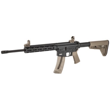 Smith & Wesson M&P15-22 AR-15 Rifle with Magpul Furniture & MBUS Folding Sights – 556 – 25 Round - FDE