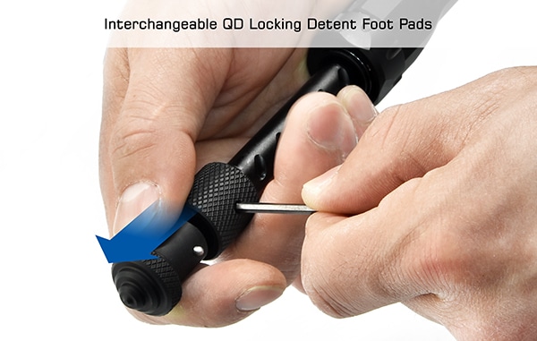 Interchangable footpads compatible with most Atlas style locking detent footpads
