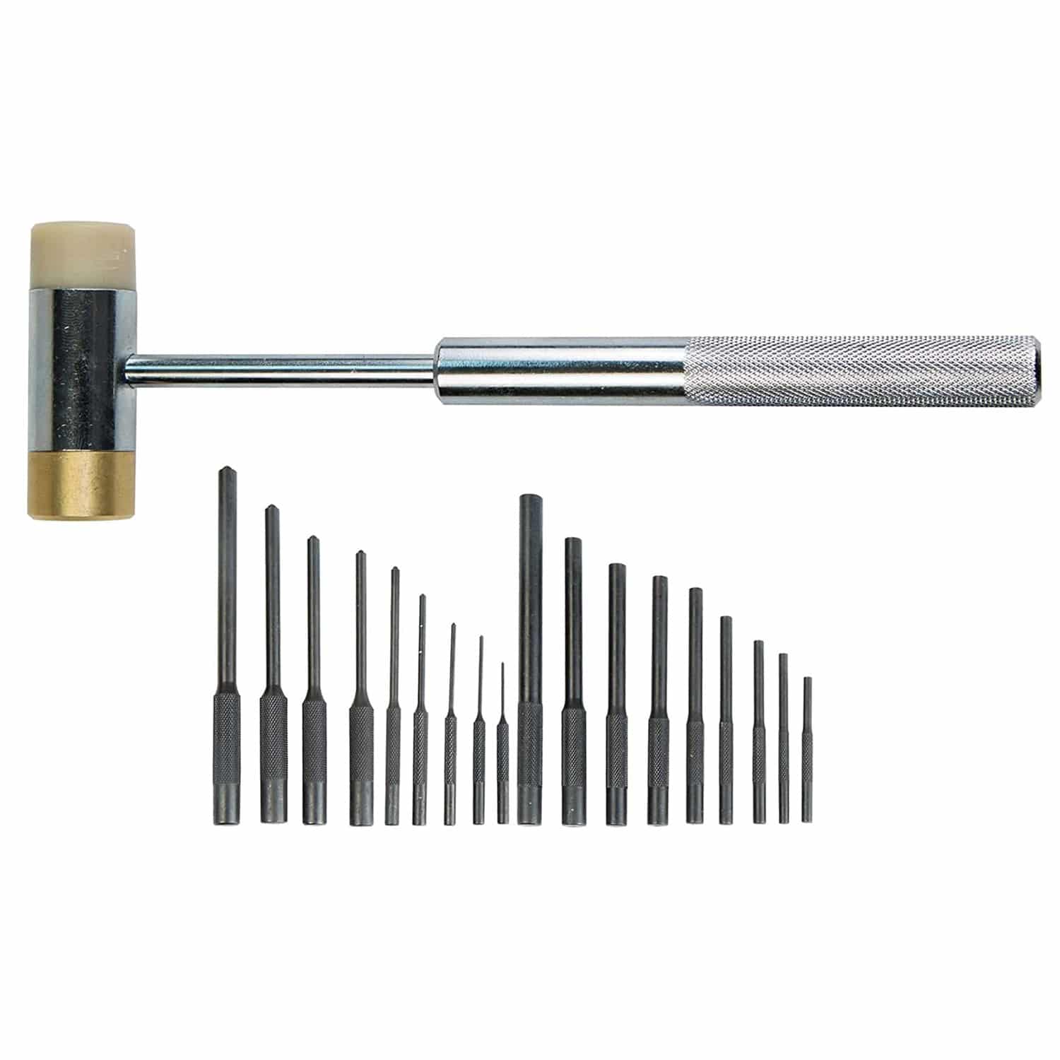 Wheeler Master Roll Pin Punch Kit with Hammer