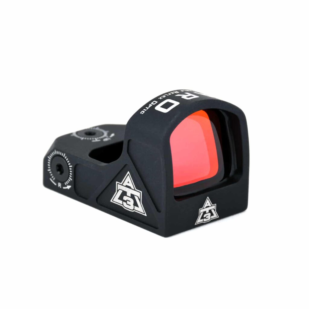 Red dot sights have become incredibly compact. This AT3 ARO is ideal for handguns.