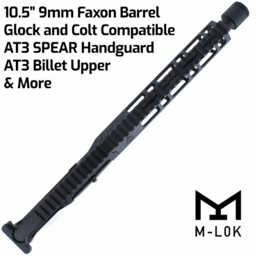 AT3 Complete 9mm Pistol Caliber Carbine Upper 10.5 Inch Faxon Barrel