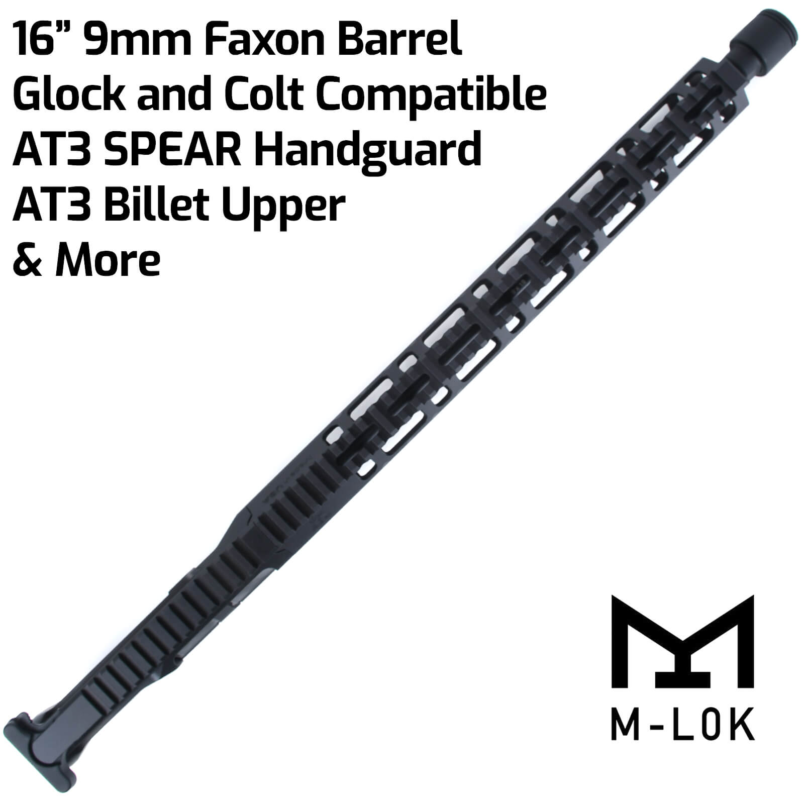 Grab a AT3™16 Inch Complete 9mm Upper with 16 Inch Faxon Firearms Barrel fo...
