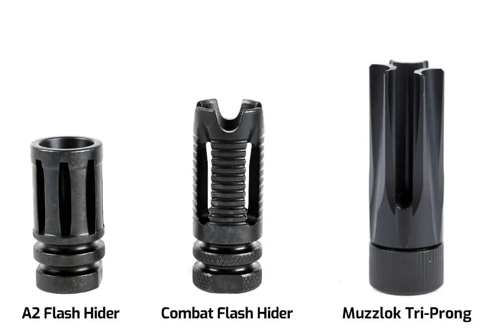 Complete Upper Muzzle Devices - A2 Flash Hider, Combat Flash Hider, KAK Flash Can