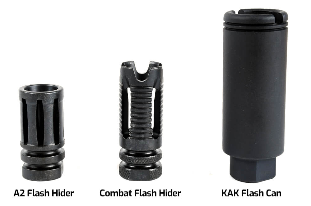 Complete Upper Muzzle Devices - A2 Flash Hider, Combat Flash Hider, KAK Flash Can