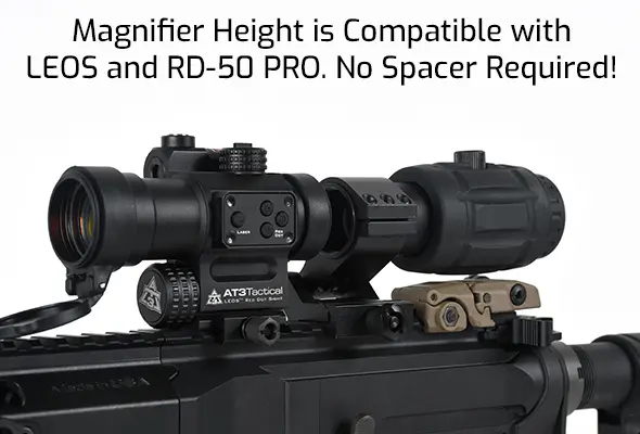 AT3 Tactical RRDM Ruggedized Red Dot Magnifier Height