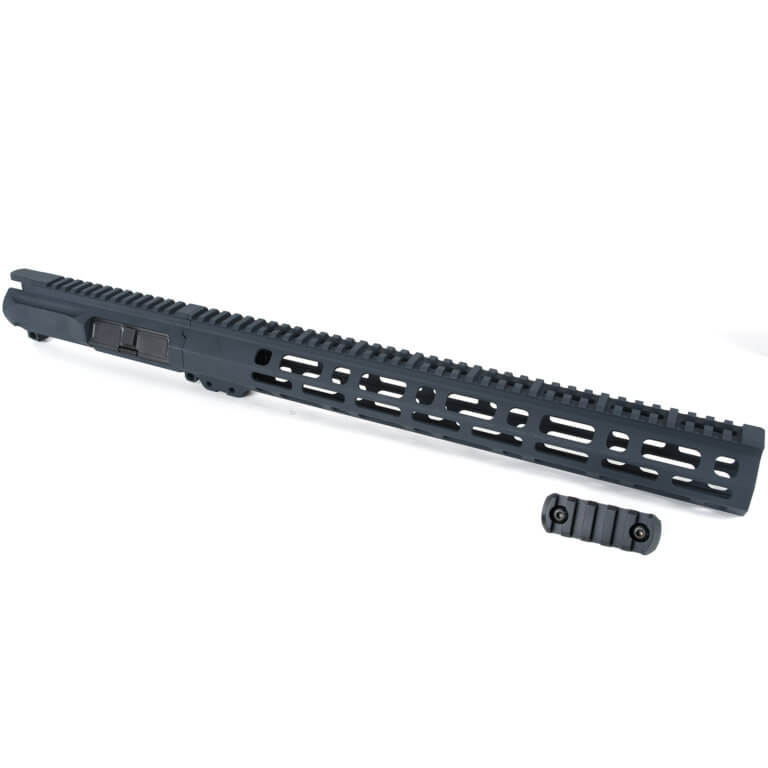 AT3 Tactical Spear M-LOK Free Float Handguard 9 Inch with Slick Side Billet Upper Receiver Grey 15 Inch