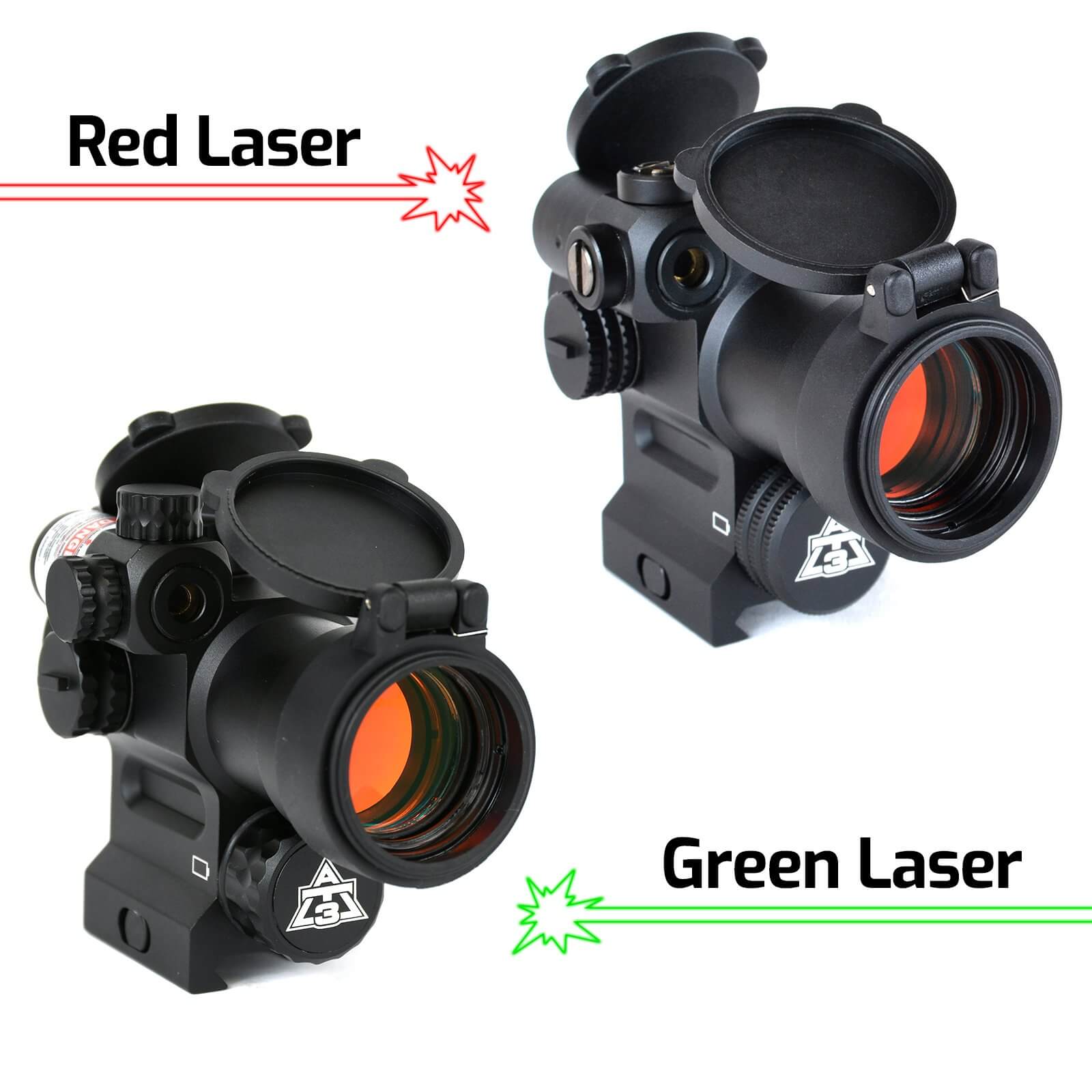AT3 Tactical AT3LEOS 2 MOA Red Dot Sight with Integrated Laser and Riser for sale online 