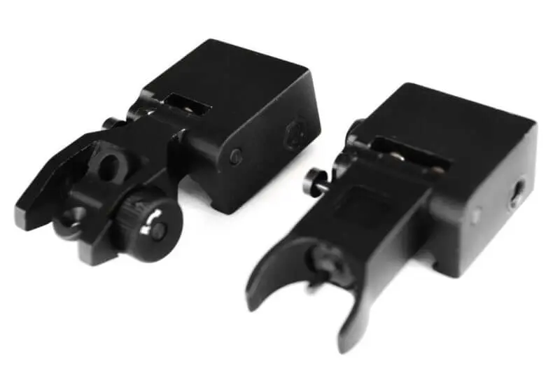 AT3™ Pro Series Flip-Up Backup Iron Sights (BUIS) - Front & Rear Set - Same Plane - IS-09