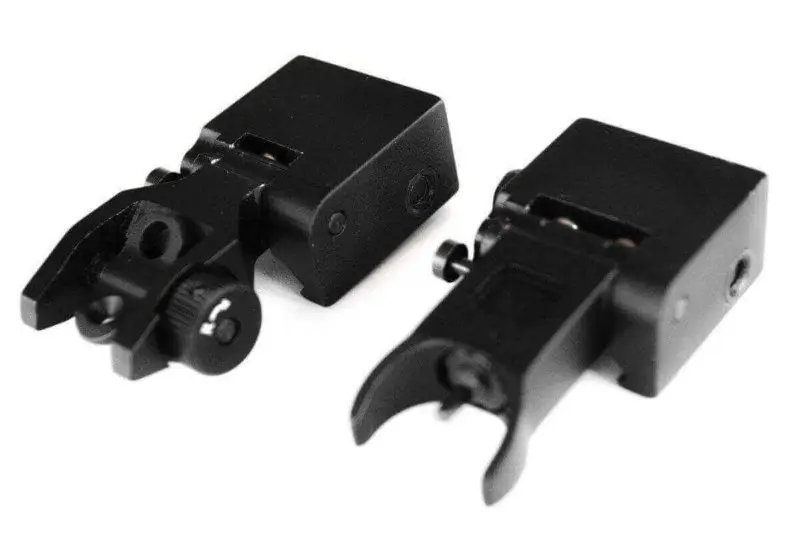 BLEMISHED - AT3 Tactical Pro Series Flip-Up Backup Iron Sights (BUIS) - Front & Rear Set - Same Plane - IS-09
