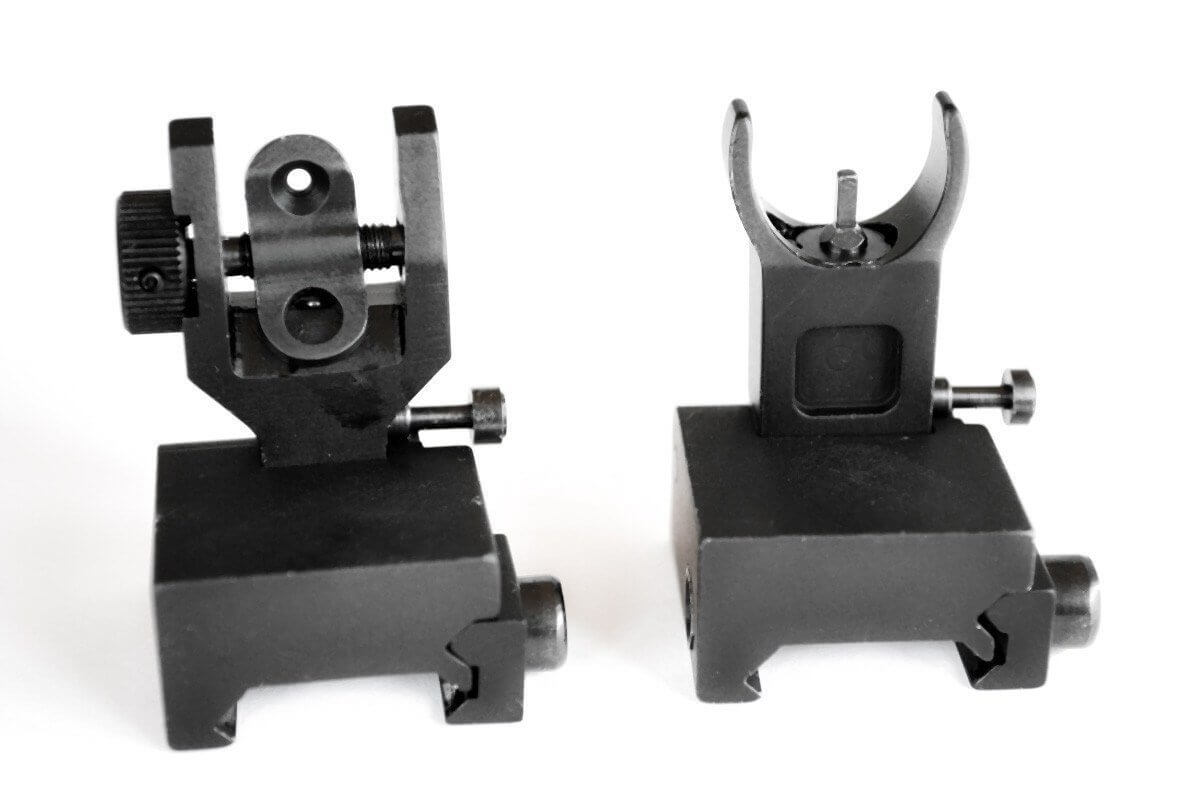 Tactical Metal Low Profile Flip-up Sight Folding Iron Sights Front and Rear Set 