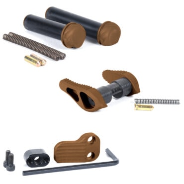 Timber Creek Outdoors Small Parts Pack - Ambidextrous Safety, Extended Mag Release, and Takedown/Pivot Pins - Burnt Bronze